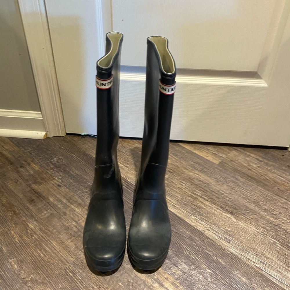 Tall Hunter Boots - Size 9 - Navy Blue